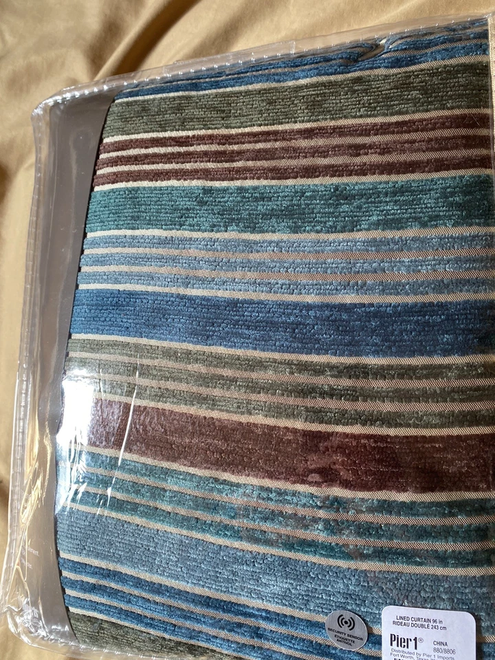 Pier 1 Imports Curtains New In The Package Alec Stripe Cool Lined 50x96in - Image 4 of 4