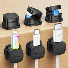 6Pcs Magnetic Cable Clips Cord Holder Under Desk Cable Management
