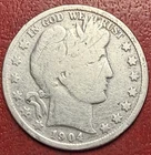 1904 Barber Silver Half Dollar. Free Shipping