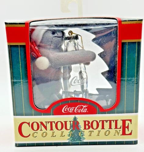 Vintage 1998 Coca-Cola Seal Ornament Contour Bottle Collection Light Up Flocked