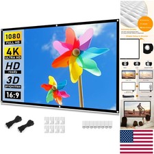 Anti-Crease 72-Inch HD Projector Screen: Port...