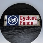 USS Cyclone Fence Sign Original Vintage Porcelain Enamel Steel Ad USA 🏭