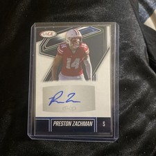 2026 Sage Football Silver Auto Preston Zachman Wisconsin