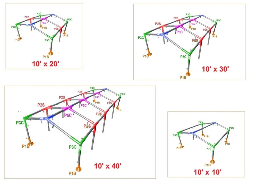 WENNOW Galvanized OD 1-1/2" Pipe High Peck Fittings for 10' x10/20/30/40' Party Tents