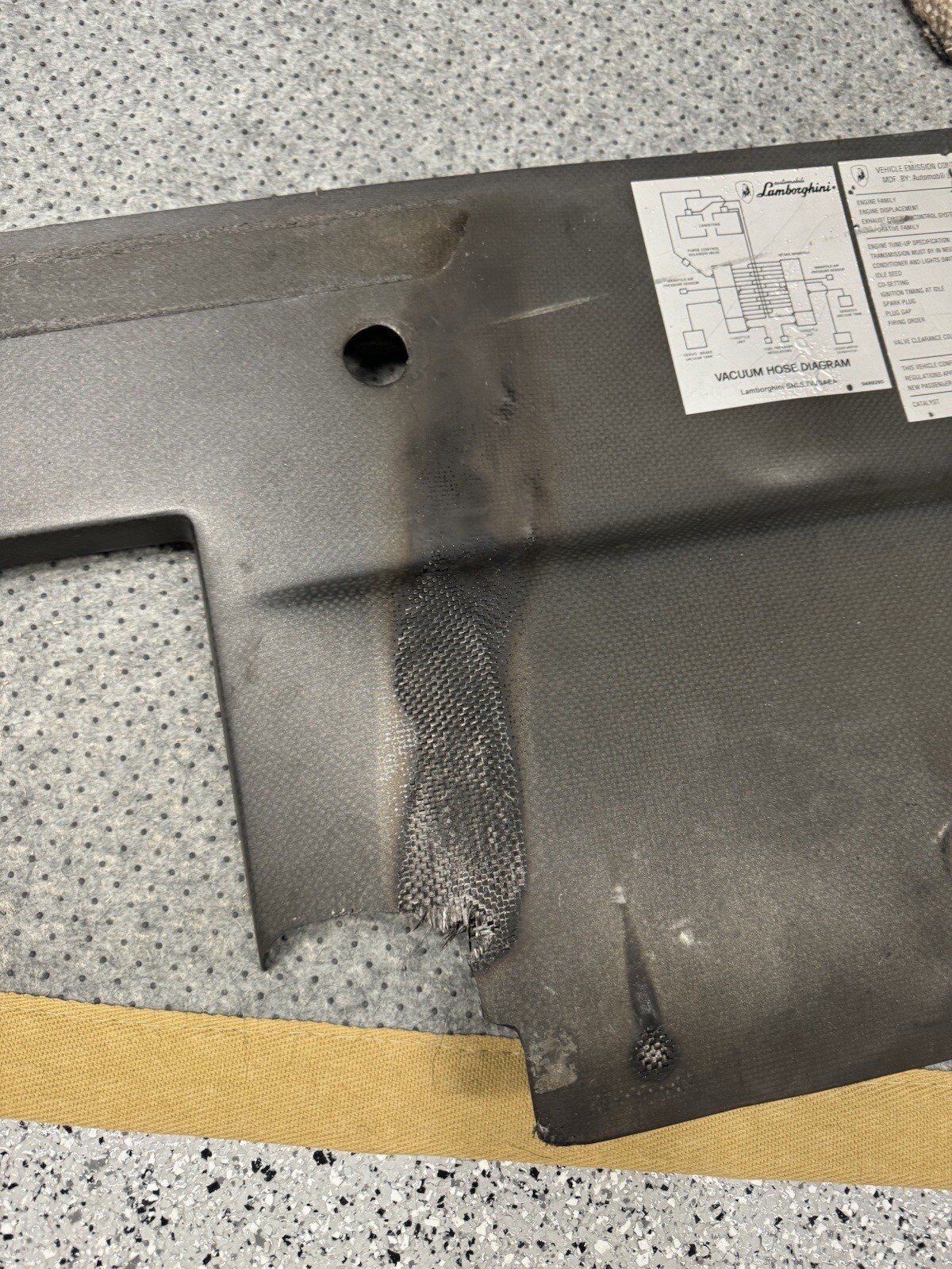 Lamborghini Diablo Engine RH Side Bonnet Wall NLA OEM # 009411608