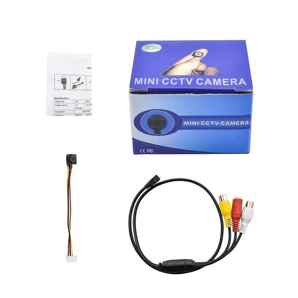 MINI TELECAMERA DV CCTV TONDA 800TVL NTSC/PAL Mini CCTV Monitor Video Audio - Immagine 4 di 4