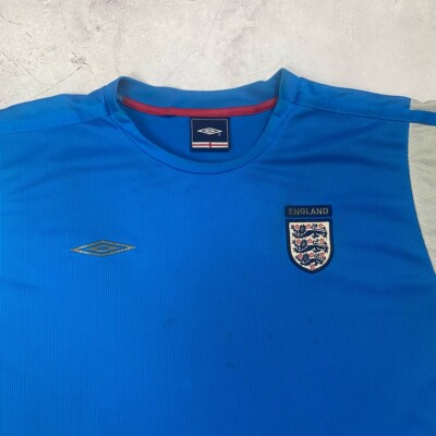 England Umbro Blue Retro 2004-2006 Vintage Training Shirt | eBay