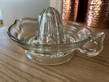 Vintage Orange Reamer Clear Glass Citrus Juicer Lemon Finger Handle Spout