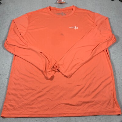 Reel Life Shirt Mens 2XL Orange Sun Water UV Fishing