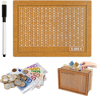 Spardose, Spardose Holz, Wiederverwendbare Spardose, Sparbox Mit Zahlen Ankreuze