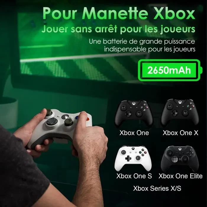 2 Batteries Rechargeables 2650mAh pour Manette Xbox Series X Chargeur Inclus - Photo 3/4