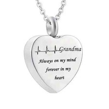 Cremation Heart Jewellery Urn Necklace Pendent Ashes Locket Keepsake Funeral Fam