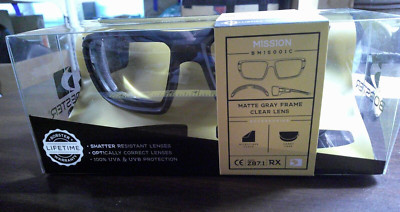 Glasses Bobster Mission #BMIS001C Matte Gray Frame w/Clear Lens, New, SALE