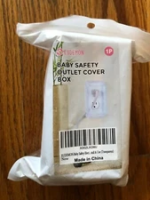 EUDEMON Baby Safety Outlet Cover Box, Clear Cover, White Outlet Cover