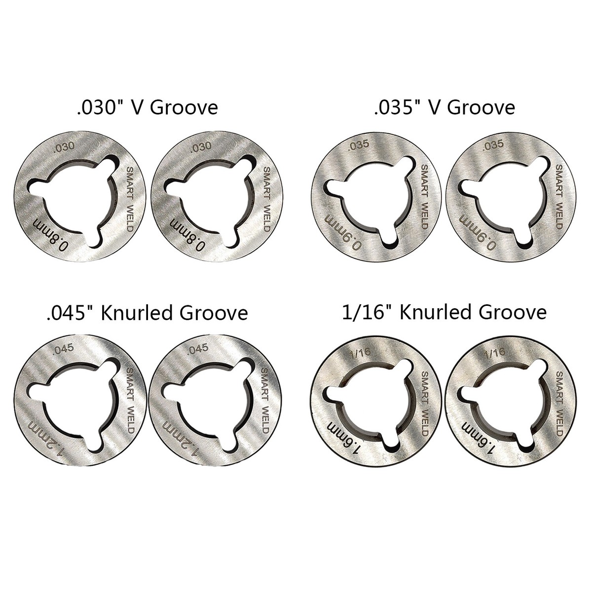 Rulli Alimentazione Saldatrice Mig – 30x10x18,3 Mm – Scanalature A V, U O Zigrino Per Filo Acciaio, Alluminio, No Gas