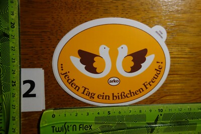 Alter Aufkleber Getränke Kaffee ARKO Spruch Jeden Tag ein bißchen Freude