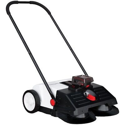 22'' Battery Powered Push Sweeper With Double Brush System 18V Lithium-Ion