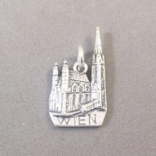 .925 Sterling Silver WIEN St Stephens Cathedral CHARM Vienna Austria 925 TS08