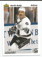 CHARLIE HUDDY 1991-92 UPPER DECK CARD NEAR MINT+ CONDITION