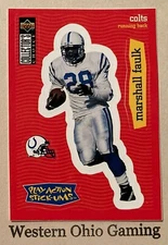 1997 Upper Deck Collector's Choice Marshall Faulk #S20 Play Action Stick-Ums