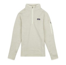 Patagonia Womens Size M 1/4 Zip Pullover Better Sweater Off White