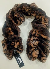 New LEOPARD FAUX FUR PULL THROUGH SCARF * Soft!