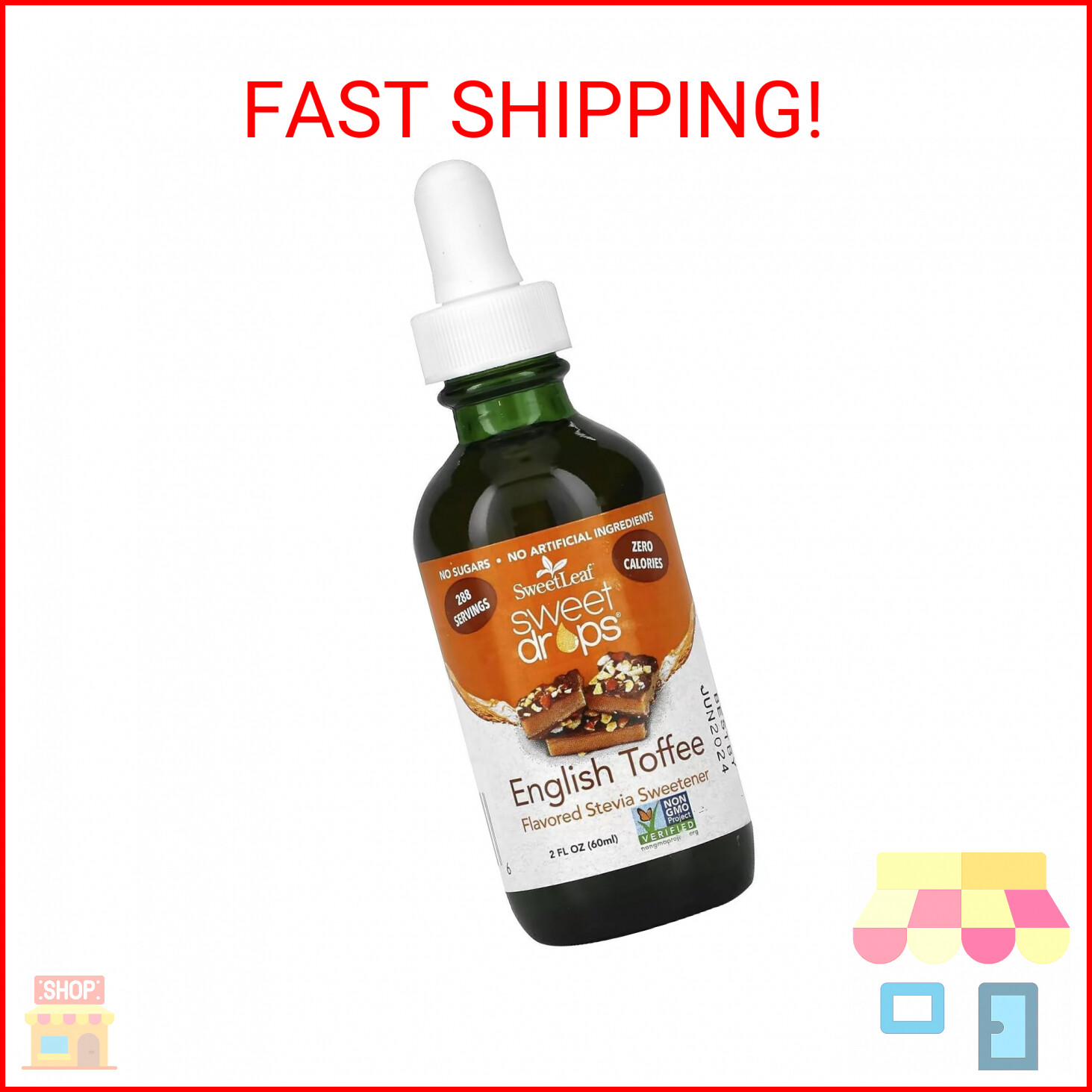 SweetLeaf Sweet Drops English Toffee Liquid Stevia Sweetener English