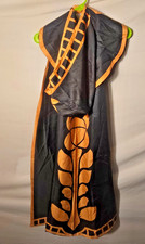 New Cosplay Cape Anime Black Hooded Cloak Gold Costume Dress Up Halloween