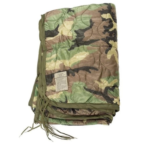 Doublure De Poncho US Army Woobie - Couverture Matelassée - Woodland Camo - NOS