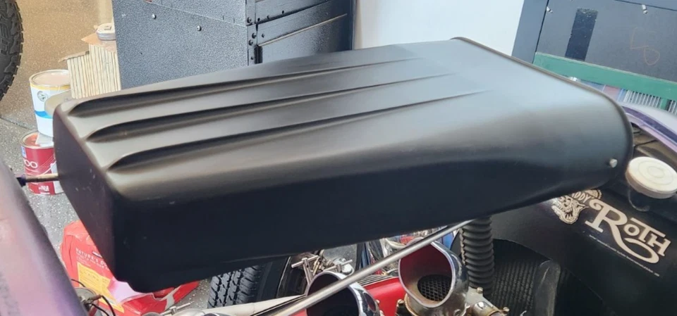 VTG! Mr. Gasket Large Street Scoop Custom Powder Coated Flat Black Hot Rat Rod - Image 4 of 4