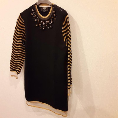 FENDI Long Sleeve Dress Size 40 Beads Length 33.4 inches | eBay FENDI Long Sleeve Dress Size 40 Beads Length 33.4 inches | eBay