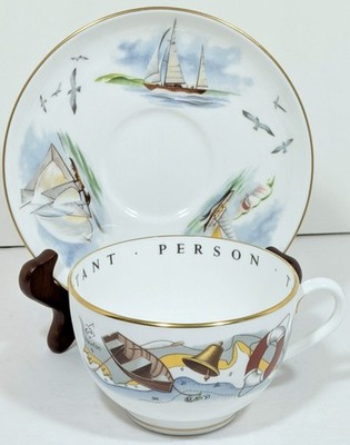 Vintage Royal Worcester VIP Very Important Person Large Boats Cup & Saucer Set