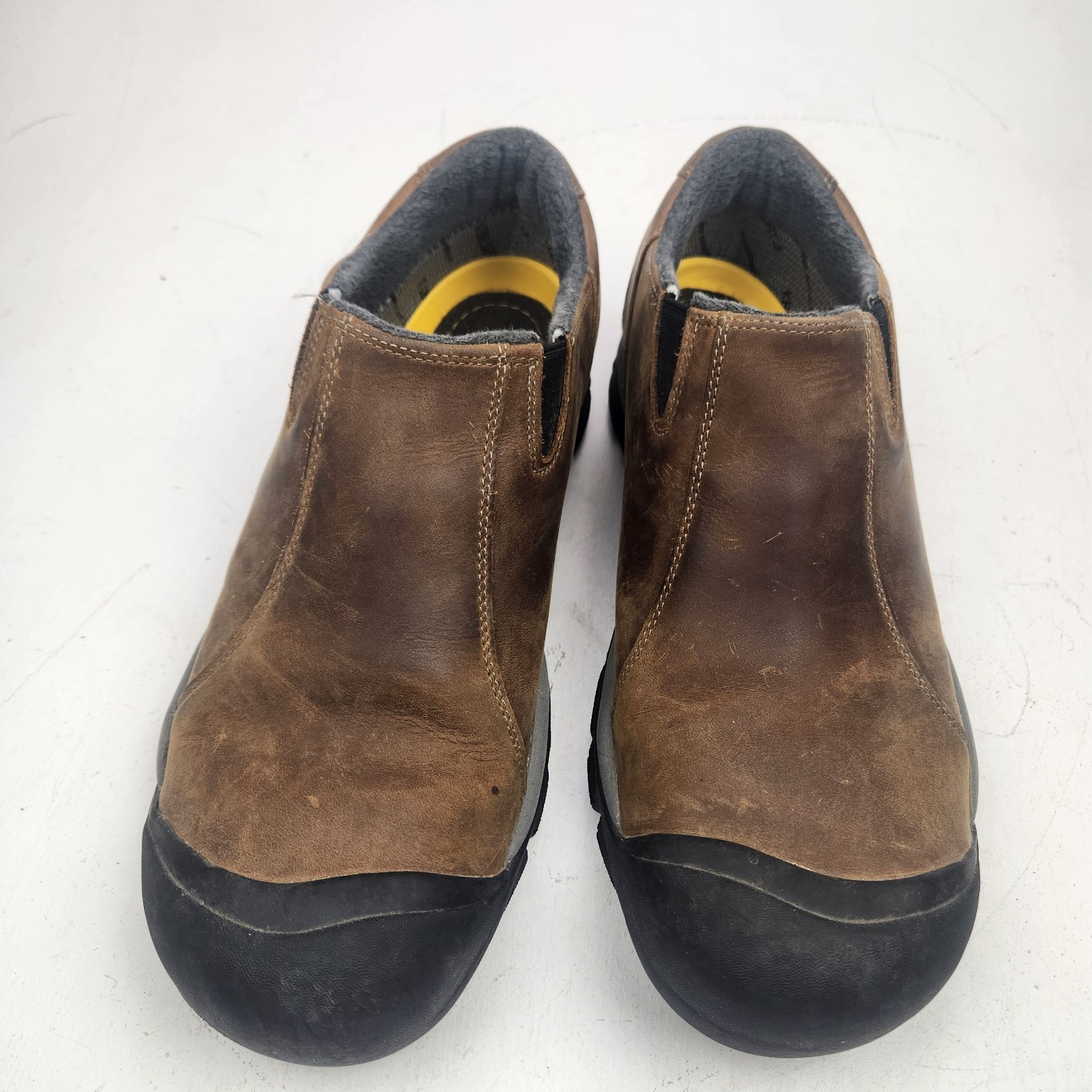 Scarpe da lavoro basse antiscivolo Keen Brixen in pelle marrone IMPERMEABILI taglia 12 ISOLATE