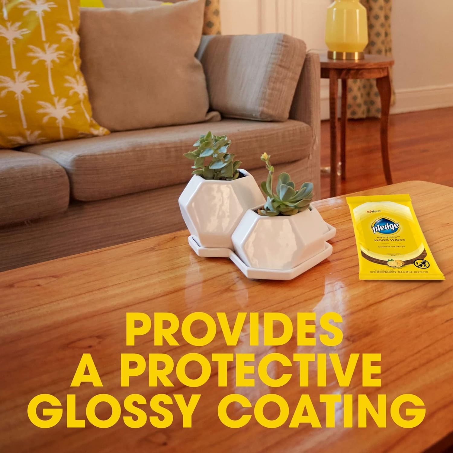 Pledge Expert Care Wood Wipes, Shines and Protects, Removes Fingerprints, Lemon