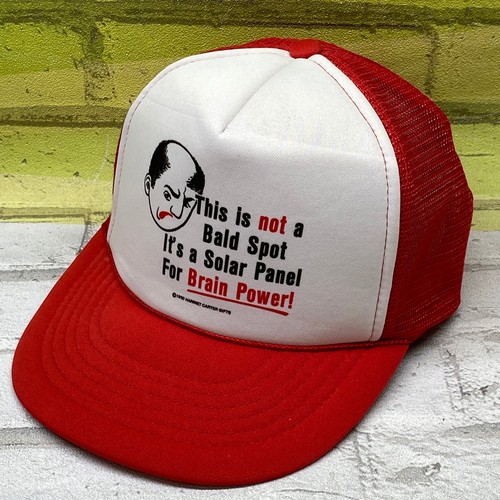 Harriet Carter Trucker Hat Solar Panel Brain Power One Size Red White