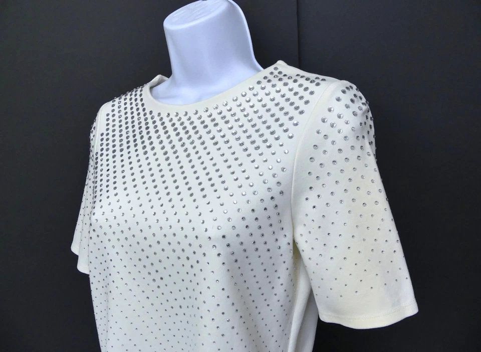 NEUF, Haut TED BAKER, ivoire et strass, Taille 34 - Photo 1/4