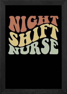 Nachtschicht Krankenschwester bunt gerahmtes Wandbild Poster Leinwanddruck Bild