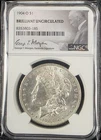 1904 O Morgan Silver Dollar NGC Graded Slab BU Signature Label New Orleans Mint