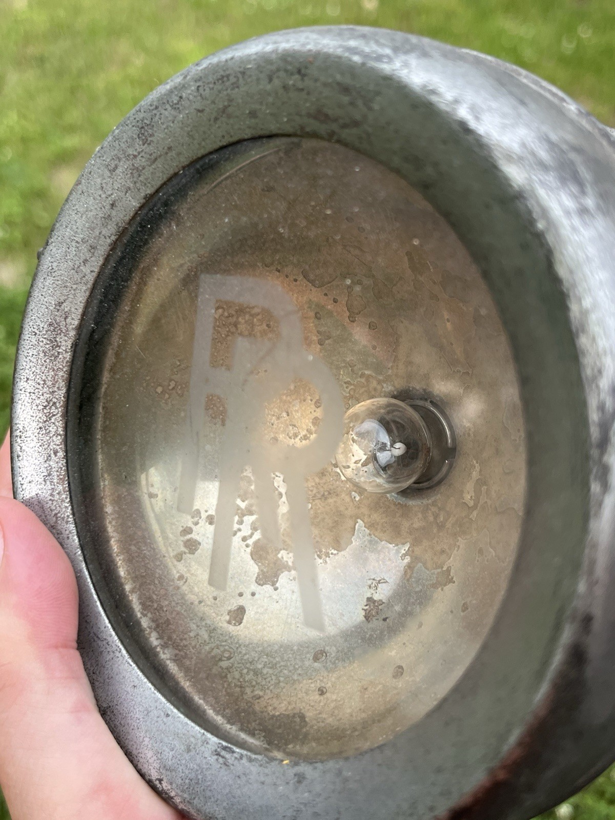 Vtg Rolls Royce Headlight Or Accessory Light RR Etched Lense