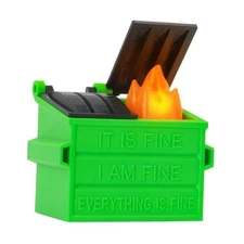 Dumpster Fire Ornament with LED Light Dumpster Funny Christmas Light Green