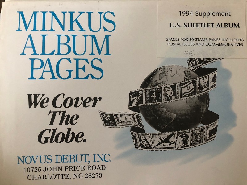 Minkus United States Sheetlet Pages 1994 Supplement 