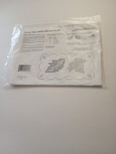 New Herrschners Dresser Scarf Fall Leaves Stamped Fabric