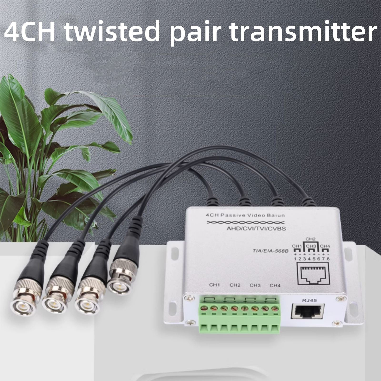 4CH Twisted Pair Transmitter Coaxial HD Passive Video Balun For Video Monitoring