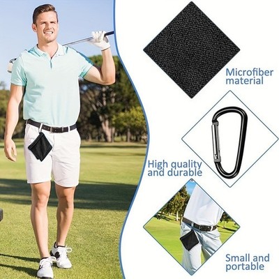 13x14cm Schwarz Mikrofaser Golf Reinigungstuch für Driving Range Platz Einsatz
