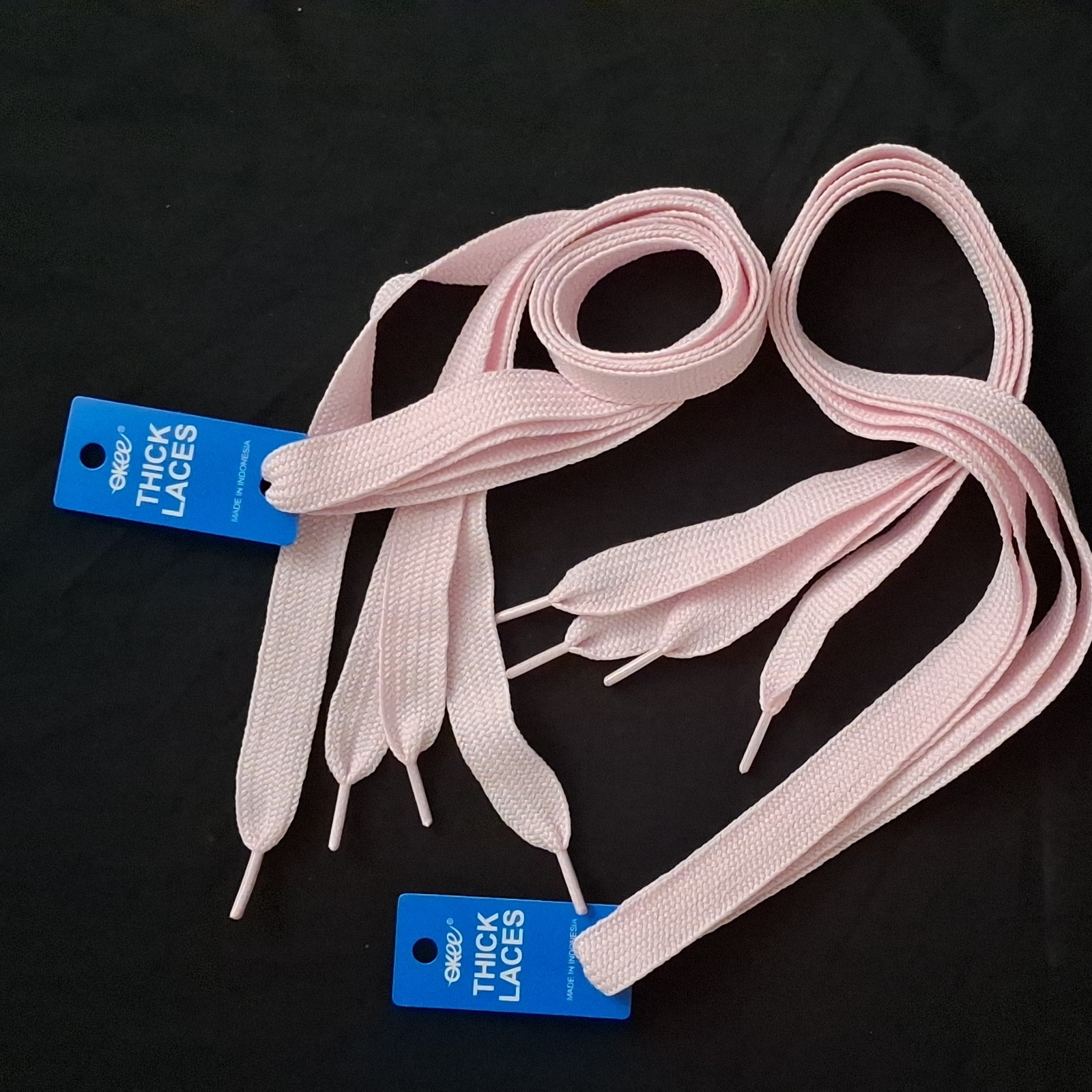 2 PAIRS of PINK Fat Wide Thick Laces for Shoes and Sneakers Converse Adidas New thumbnail 2