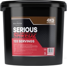 Serious Shredz, Diet Whey Protein Powder Double Chocolate 4kg, 133 Servings, UK 15.88 per kilo