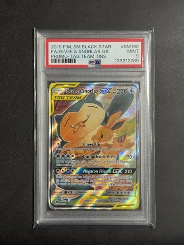 Pokémon Eevee & Snorlax GX SM169 Tag Team Promo Holo PSA 9 270 HP