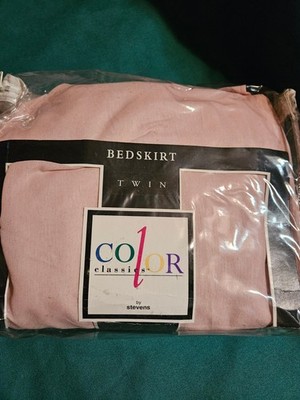 Color Classics By Stevens Twin Bed Skirt Antique Rose Polyester Cotton Blend USA