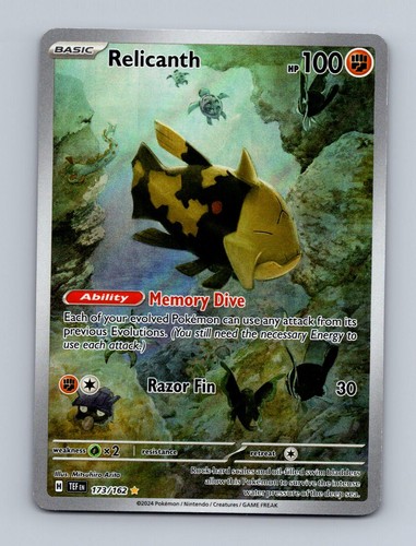 Relicanth 173/162 Illustration Rare Temporal Forces Pokemon Holo Near Mint