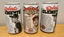 Lot 3 Roberto Clemente Iron City Beer Can Hires Root Beer Pittsburgh Pirates 
